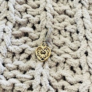 Authentic Pandora Heart Dangle with 14K Gold